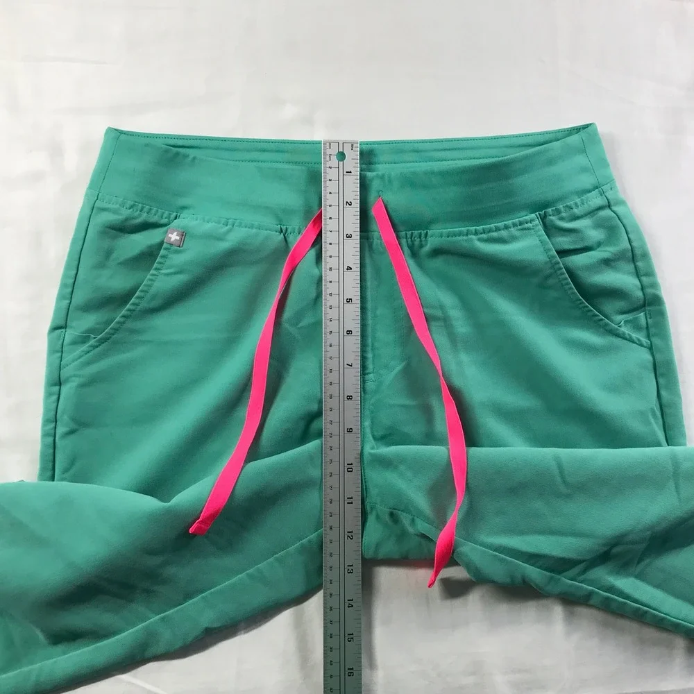 FIGS Technical Collection Teal Green Jogger Scrub Pants Pink Drawstring Mens M